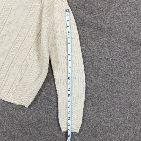 Vintage Mock Neck Preppy Cable-knit Diamond Fisherman Pullover Sweater Women’s S - Picture 9 of 10